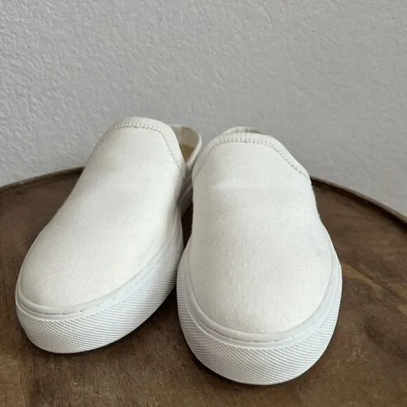 Jenni Kayne White Canvas Slip-On Slider Sneaker Shoes Women's 41 11 Run Small